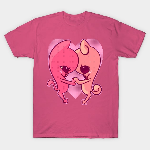 Kitty and puppy in love T-Shirt by Kenners